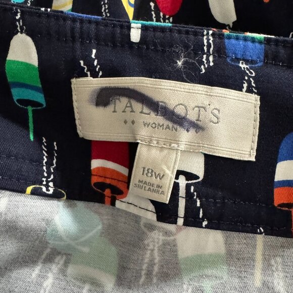 Talbots‎ Skirt Size 18W Nautical Fishing Buoy Novelty Print Colorful SS-1867 - Picture 8 of 9